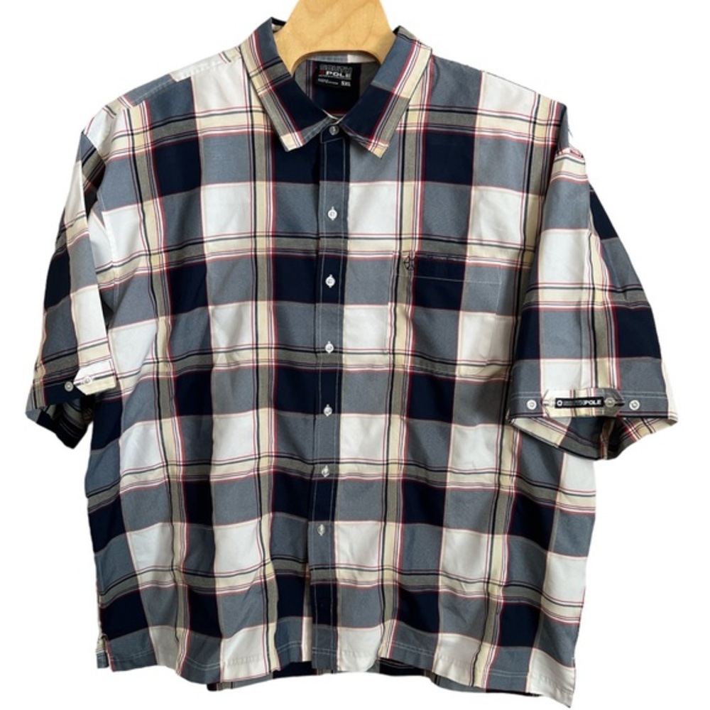 Southpole Men’s Plaid Button Down Short‎ Sleeve Shirt Size 5XL